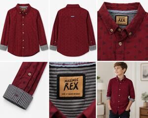 Maximus Rex Boys Button-Down Shirt – Size 6